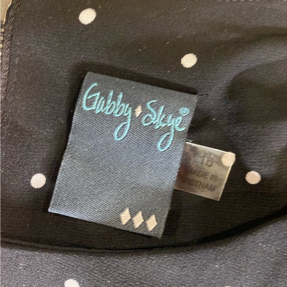 Gabby Skye Black White Sleeveless Polka Dot Fit & Flare Midi Dress 16 NWT - Picture 9 of 9